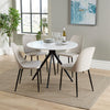 Wooden Dining Table in White Round With 4 Duo Chairs - Aspen