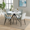 Wooden Dining Table in White Round With 4 Duo Chairs - Aspen