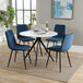 Wooden Dining Table in White Round With 4 Straight Stitch Chairs - Aspen