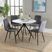 Wooden Dining Table in White Round With 4 Straight Stitch Chairs - Aspen