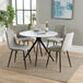 Wooden Dining Table in White Round With 4 Straight Stitch Chairs - Aspen