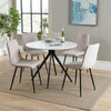 Wooden Dining Table in White Round With 4 Straight Stitch Chairs - Aspen