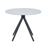 Wooden Dining Table in White Round With 4 Swivel Chairs - Aspen