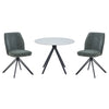 Wooden Dining Table in White Round With 4 Swivel Chairs - Aspen