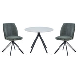 Wooden Dining Table in White Round With 4 Swivel Chairs - Aspen