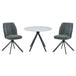 Wooden Dining Table in White Round With 4 Swivel Chairs - Aspen