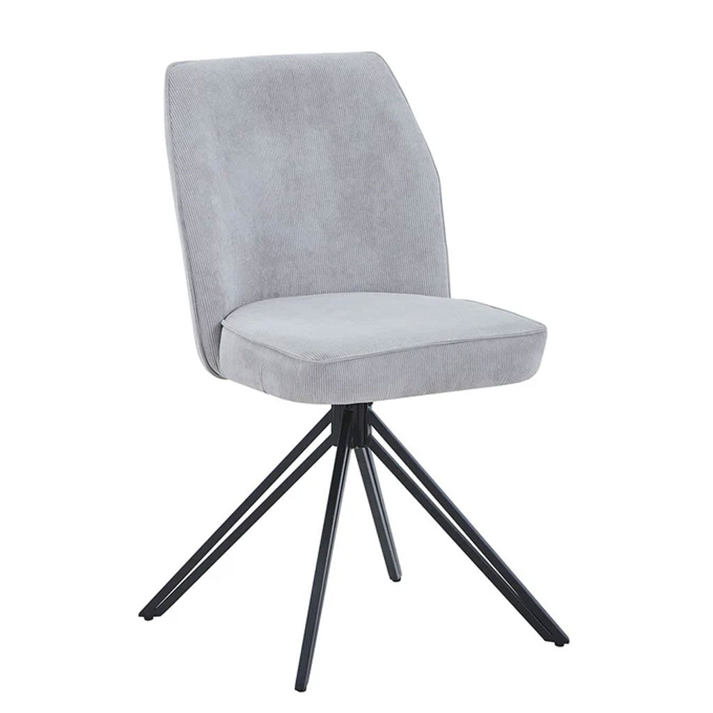 Wooden Dining Table in White Round With 4 Swivel Chairs - Aspen