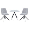 Wooden Dining Table in White Round With 4 Swivel Chairs - Aspen