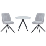 Wooden Dining Table in White Round With 4 Swivel Chairs - Aspen