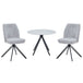 Wooden Dining Table in White Round With 4 Swivel Chairs - Aspen
