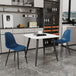 Wooden Dining Table in White Square With 2 Curve Chairs - Aspen