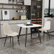 Wooden Dining Table in White Square With 2 Curve Chairs - Aspen
