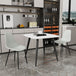 Wooden Dining Table in White Square With 2 Curve Chairs - Aspen