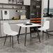 Wooden Dining Table in White Square With 2 Curve Chairs - Aspen