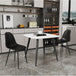Wooden Dining Table in White Square With 2 Curve Chairs - Aspen
