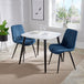 Wooden Dining Table in White Square With 2 Diamond Stitch Chairs - Aspen