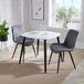 Wooden Dining Table in White Square With 2 Diamond Stitch Chairs - Aspen