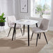 Wooden Dining Table in White Square With 2 Diamond Stitch Chairs - Aspen