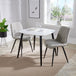 Wooden Dining Table in White Square With 2 Diamond Stitch Chairs - Aspen