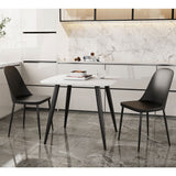 Wooden Dining Table in White Square With 2 Duo Chairs - Aspen