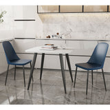 Wooden Dining Table in White Square With 2 Duo Chairs - Aspen