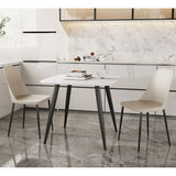 Wooden Dining Table in White Square With 2 Duo Chairs - Aspen