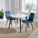 Wooden Dining Table in White Square With 2 Straight Stitch Chairs - Aspen
