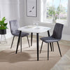 Wooden Dining Table in White Square With 2 Straight Stitch Chairs - Aspen