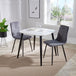 Wooden Dining Table in White Square With 2 Straight Stitch Chairs - Aspen