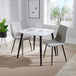 Wooden Dining Table in White Square With 2 Straight Stitch Chairs - Aspen
