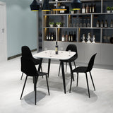 Wooden Dining Table in White Square With 4 Curve Chairs - Aspen