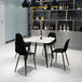 Wooden Dining Table in White Square With 4 Curve Chairs - Aspen