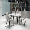 Wooden Dining Table in White Square With 4 Curve Chairs - Aspen