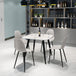 Wooden Dining Table in White Square With 4 Curve Chairs - Aspen