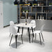 Wooden Dining Table in White Square With 4 Curve Chairs - Aspen