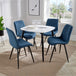 Wooden Dining Table in White Square With 4 Diamond Stitch Chairs - Aspen