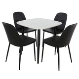 Wooden Dining Table in White Square With 4 Duo Chairs - Aspen