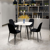Wooden Dining Table in White Square With 4 Duo Chairs - Aspen