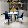 Wooden Dining Table in White Square With 4 Duo Chairs - Aspen