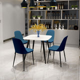 Wooden Dining Table in White Square With 4 Duo Chairs - Aspen
