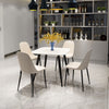 Wooden Dining Table in White Square With 4 Duo Chairs - Aspen