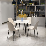 Wooden Dining Table in White Square With 4 Duo Chairs - Aspen