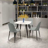 Wooden Dining Table in White Square With 4 Duo Chairs - Aspen