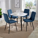 Wooden Dining Table in White Square With 4 Straight Stitch Chairs - Aspen