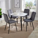 Wooden Dining Table in White Square With 4 Straight Stitch Chairs - Aspen