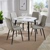 Wooden Dining Table in White Square With 4 Straight Stitch Chairs - Aspen