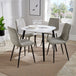 Wooden Dining Table in White Square With 4 Straight Stitch Chairs - Aspen