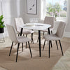 Wooden Dining Table in White Square With 4 Straight Stitch Chairs - Aspen