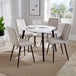Wooden Dining Table in White Square With 4 Straight Stitch Chairs - Aspen