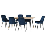 Wooden Dining Table With 6 Avery Dining Chairs - Hamilton